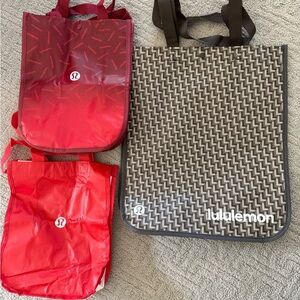 lululemon athletica Red and Gray Tote Bags